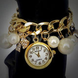 Fancy Pearl Bracelet Watch