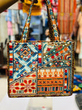 Multicolor Embroidered Women's Tote Bag - 1 Pc