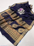 Charming Blue Pashmina Wool Shawl with Exquisite Embroidered Border - 1 Pcs