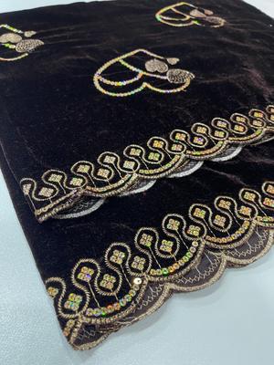 Women's Velvet Embroidered Border Shawl