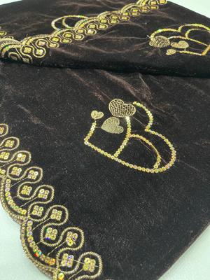 Women's Velvet Embroidered Border Shawl