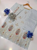 3 Pcs Women's Stitched Cotton Sequins Embroidered Suit