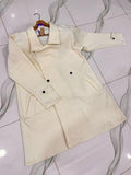 Women's Stitched Plain Fleece Trench Coat - 1 Pc, Beige
