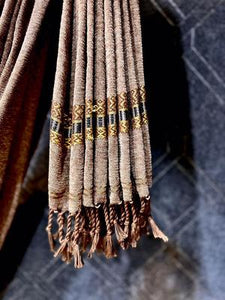 Luxurious Velvet Shawl - 1 Pc Plain Beige Wrap