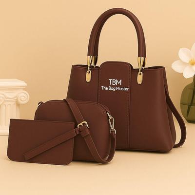 Stylish Leather Hand Bag Set for Girls - 5 Pcs Collection