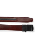 Leather Belt Brown – Slide Buckle with Metallic Texture