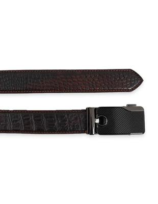 Leather Belt Brown – Embossed Leather with Automatic Buckle