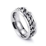 Plain Silver Chain With Ring, Pack Of 2