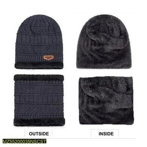 Unisex Beanie Wool Cap With Neck Warmer