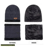 Unisex Beanie Wool Cap With Neck Warmer