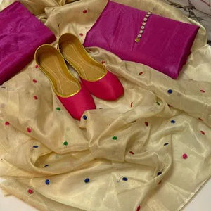 3 Pcs Women's Unstitched Plain Suit