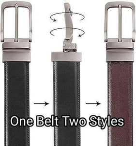 Men's Leather Casual Belt with Metal Buckle - 1 Pc for Daily Wear