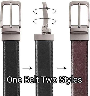Men's Leather Casual Belt with Metal Buckle - 1 Pc for Daily Wear