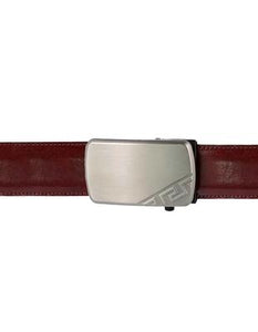 Leather Belt Brown – Slide Buckle with Metallic Texture