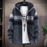 Cross-border 2025 Autumn and Winter new men's Korean style knitted cardigan plus velvet padded sweater trends sweater men's coat