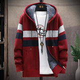 Cross-border 2025 Autumn and Winter new men's Korean style knitted cardigan plus velvet padded sweater trends sweater men's coat