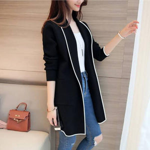 1 PC women's stitched fleece plain lapel coat