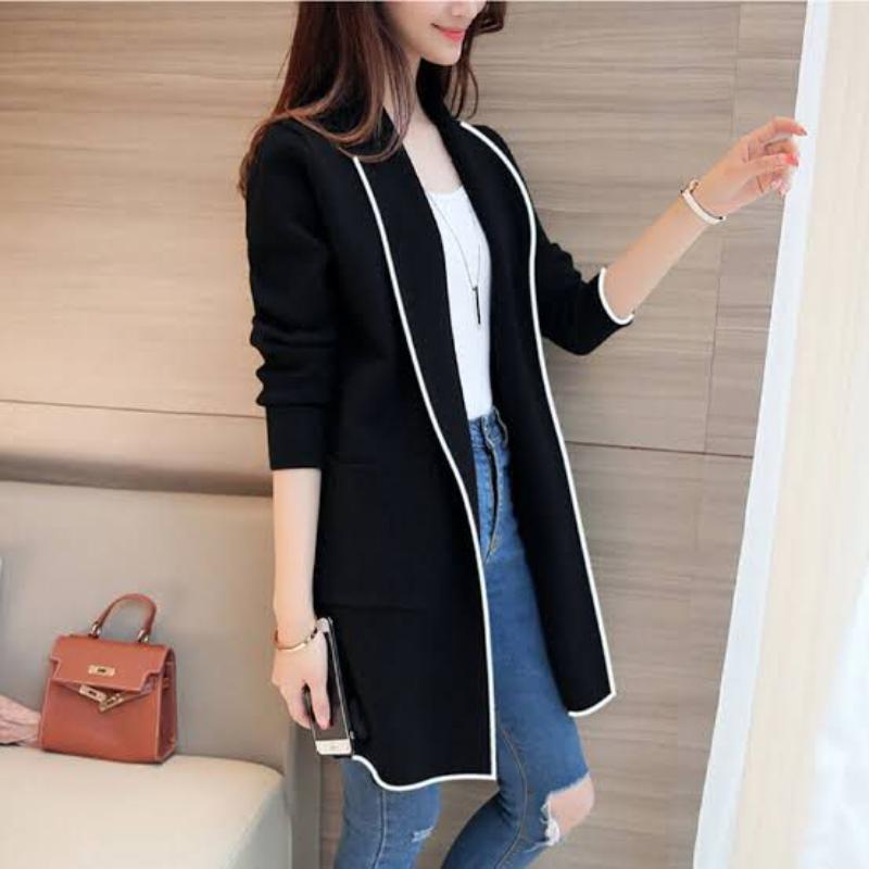 1 PC women's stitched fleece plain lapel coat