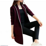 1 PC women's stitched fleece plain lapel coat