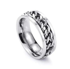 Plain Silver Chain With Ring, Pack Of 2